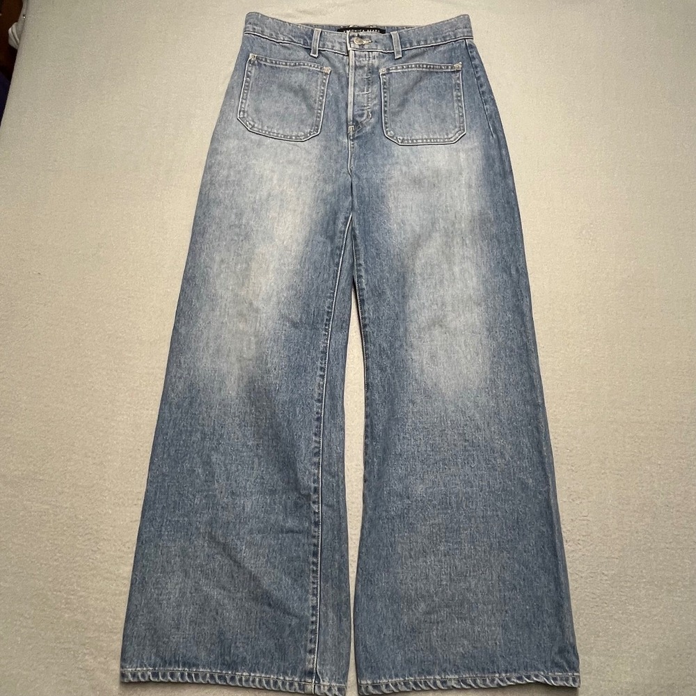 New Veronica Beard Grant Wide Leg flair Extra High Rise Jeans‎ Medium Wash Sz 28